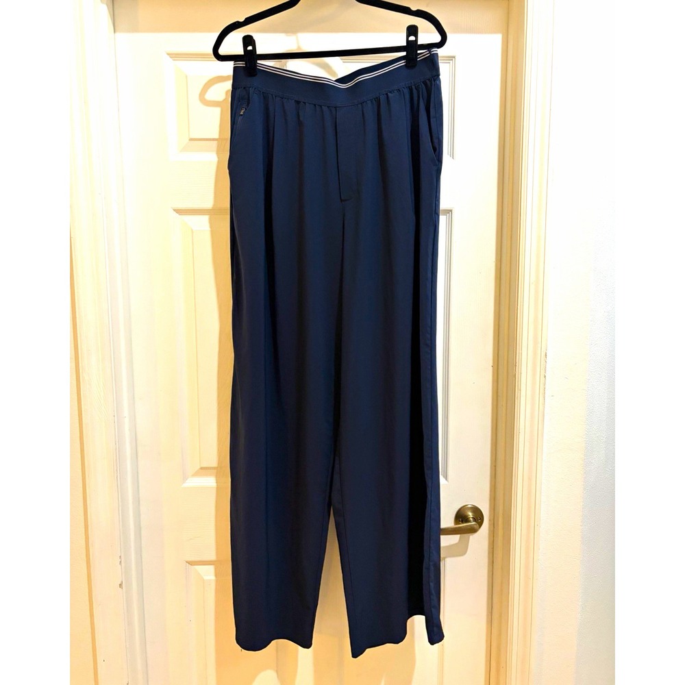 Athleta Blue Pull-On Wide Leg Track Pants Pockets Stretch Women's XL